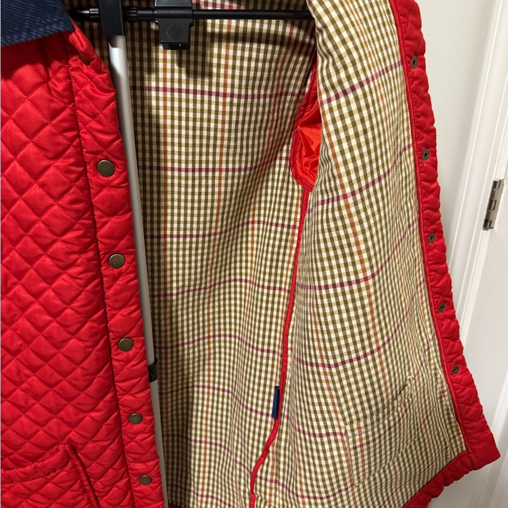 J. McLaughlin Quilted Barn Coat Women's M Corduroy Collar Snap Front *FLAWED - Picture 4 of 8